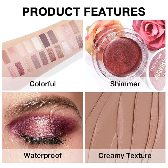 Single Cream Eye Shadow,Nude Brown Matte Natural Monochrome Eyeshadow Palette,Waterproof,Long Lasting Naturing-Looking,Vegan & Cruelty-Free,R03