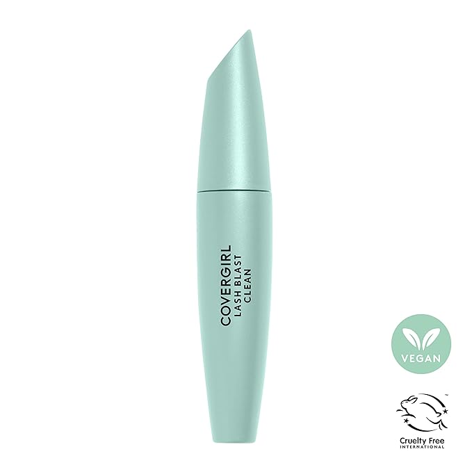 CoverGirl Lash Blast Clean Volume Mascara, Vegan Formula, Volumizing, Smudge-Proof, Cruelty Free, Black, 1 Count