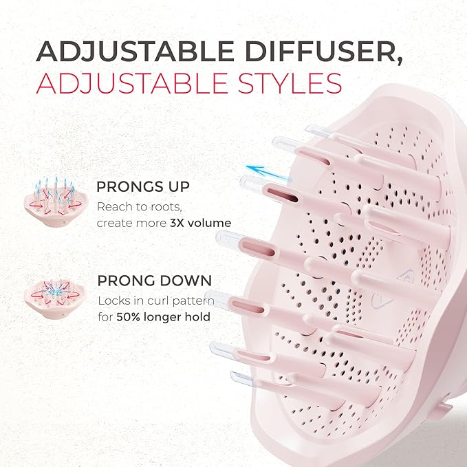 TYMO Hair Dryer with Diffuser, 200 Million Ionic Blow Dryer with Comb, Fast Dry Hairdryer for Women 110,000RPM Professional Portable hairdryer Low Noise Travel Mini Blowdryer, 4 Temps & 3 Speeds