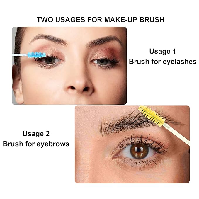 COCIDE 500Pcs Colorful Eyebrow Brush Eyelash Comb Lash Brushes Disposable Mascara Wands Lash Spoolies for Eyelash Extensions Supplies Makeup Applicators