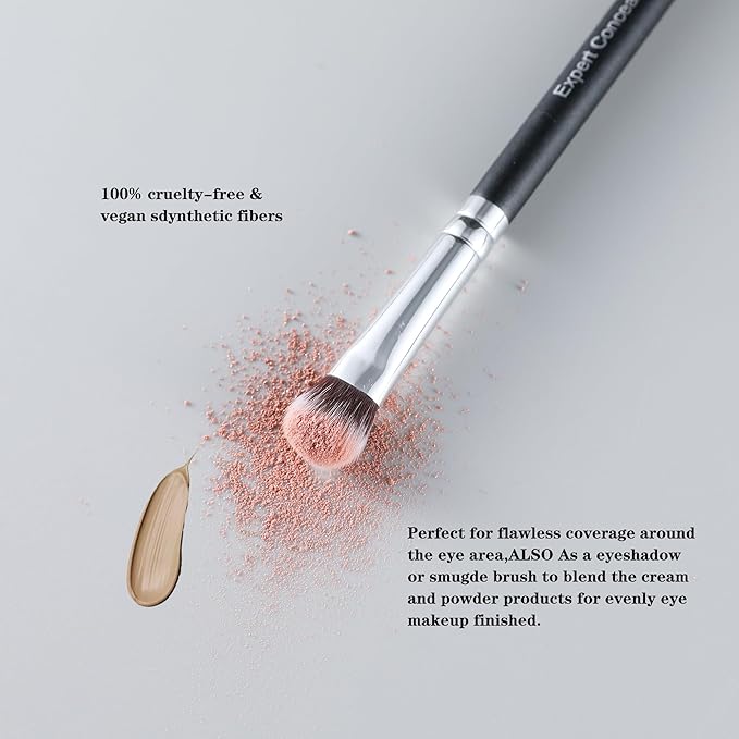 ENERGY Concealer Brush Dense Small Eyeshadow Brush Vegan Soft Synthetic Bristles Makeup Brush for Liquid Cream Powder Foundation Blending Premium Face Makeup Application 210