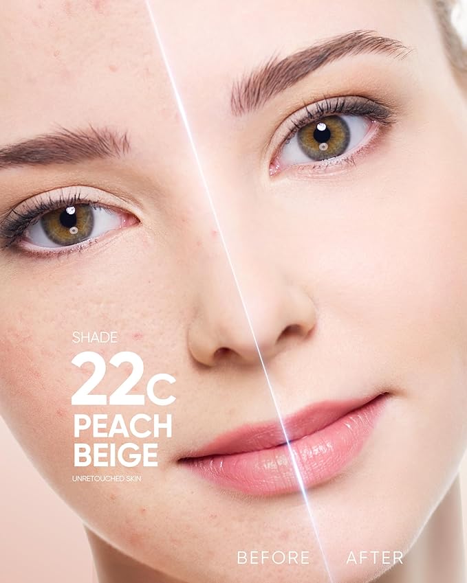 Full Coverage Cushion Foundation, Weightless, Skin Fit, Satin Glow Finish, Oil-Control Waterproof Foundation, Sweatproof Flawless BB Cream CC Korean Makeup