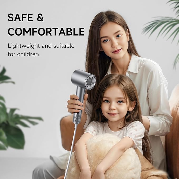 VTT Hair Dryer, 130000 RPM High Speed Blow Dryer for Fast Drying, Low Noise, Lightweight Design for Home & Travel Use, Perfect for Men, Women, and Professionals