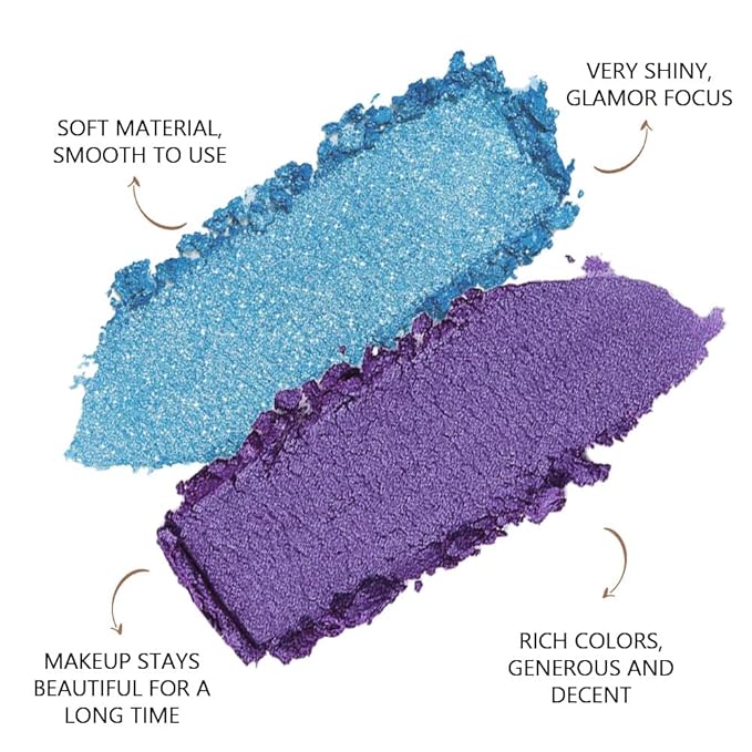 Double color eye shadow, Eyeshadows Creamy, high pigment eye makeup palette, matte shimmer metal eye shadow powder, Blendable, Ultra-Pigmented, Easy to Apply, Matte & Shimmer, (02)