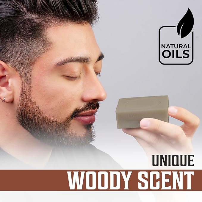 Viking Revolution Sandalwood Natural Soap for Men - Mens Soap Bar with Essential Oils Cold Pressed Bar Soap for Men - Nourishing Mens Bar Soap with Coconut Oil, Shea Oil, Almond Oil (2 Pack)