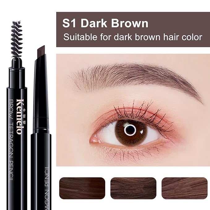 Dark Brown Eyebrow Pencil,8 Pack Eyebrow Pencils for Women Set,Retractable Definer Eye Brow Pencil Waterproof Sweatproof Long-Lasting,with Spoolie Brush,S1.