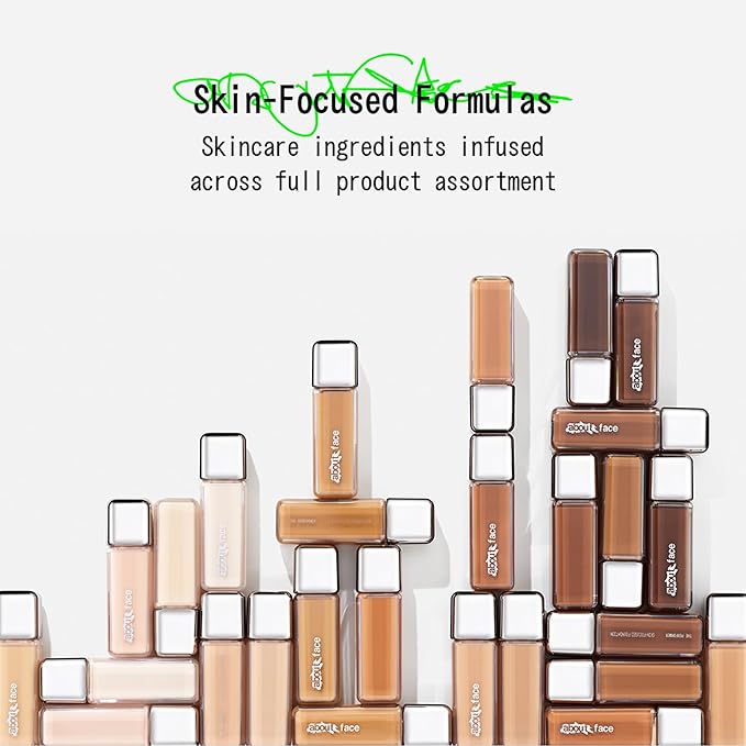 about-face THE PERFORMER Skin-Focused Foundation LM1Neutral – Medium Coverage, Long-Wear, Breathable & Buildable Base – Clean, Vegan, Hydrating Formula with Blue Agave & Chlorella – 1.08oz