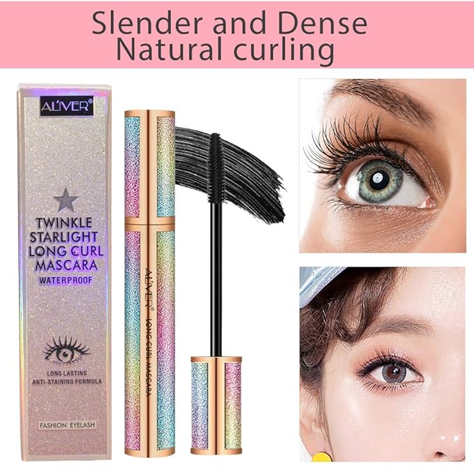 4D Silk Fiber Lash Mascara, Natural Smudge-proof & Waterproof , Black Thickening Lengthening No Clumping, Fuller Lashes, Lasting All Day (1 Tube 4D)