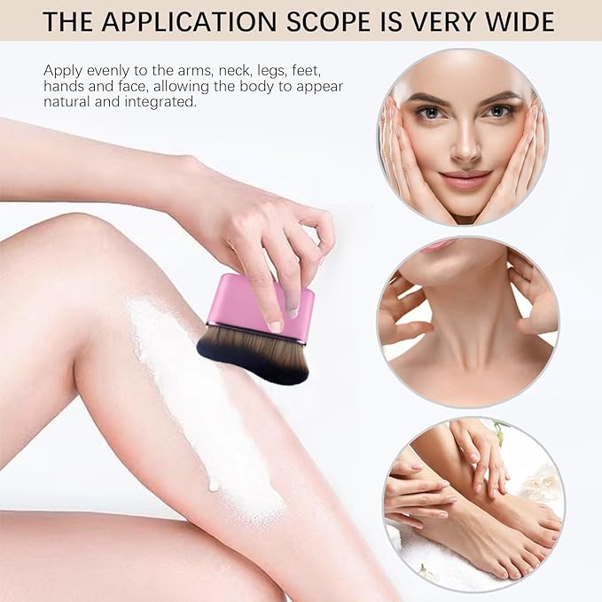 2pcs Self Tanner Brush Body Makeup Brushes Liquid Foundation for Self Tan Brush Self Tan Applicator Face Neck Body Leg Tanning Makeup (Rose pink + champagne gold)