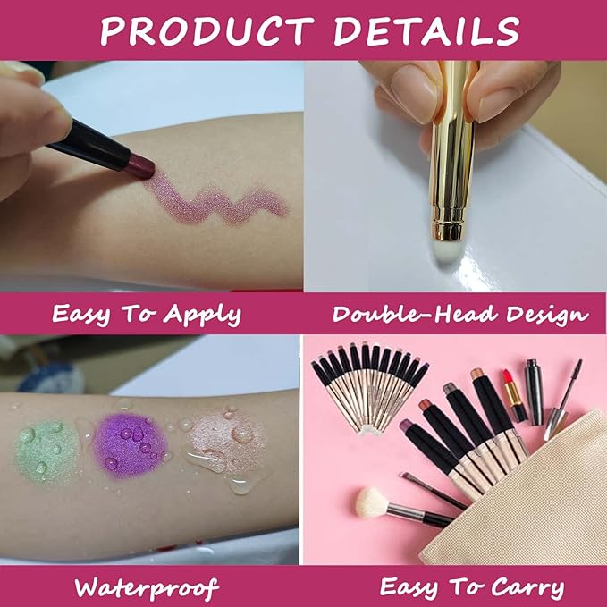 Bright Green Eyeshadow Stick Eyeliner Eye Makeup Cream Shimmer Smooth Eyeshadow Pencil Hypoallergenic Waterproof Long Lasting Eye shadow Highlighter pen (15# Green Shimmer)