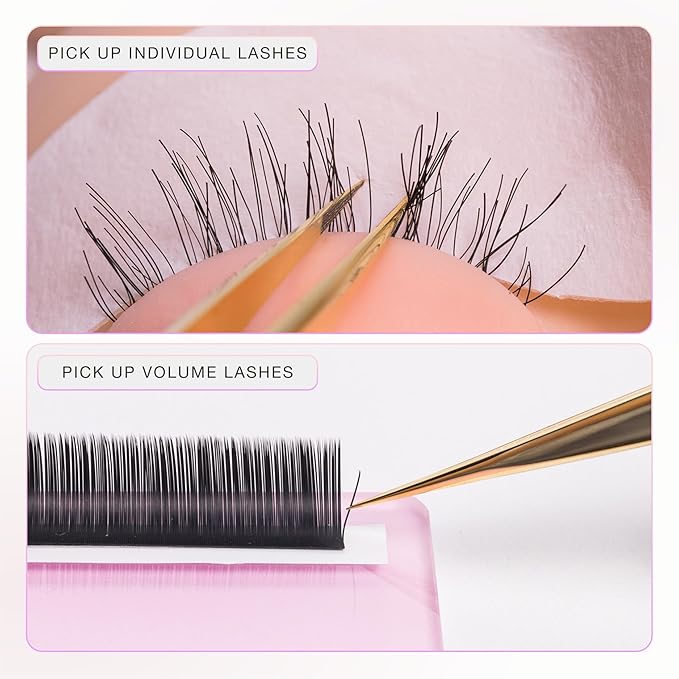 Curacoro Lash Tweezer - Professional & Precision Fiber Tip Grip Lash Tweezers for Eyelash Extensions, Multi Shapes & Purposes Tweezers for Volume, Isolation & Classic Lashes (Silver, Move It)
