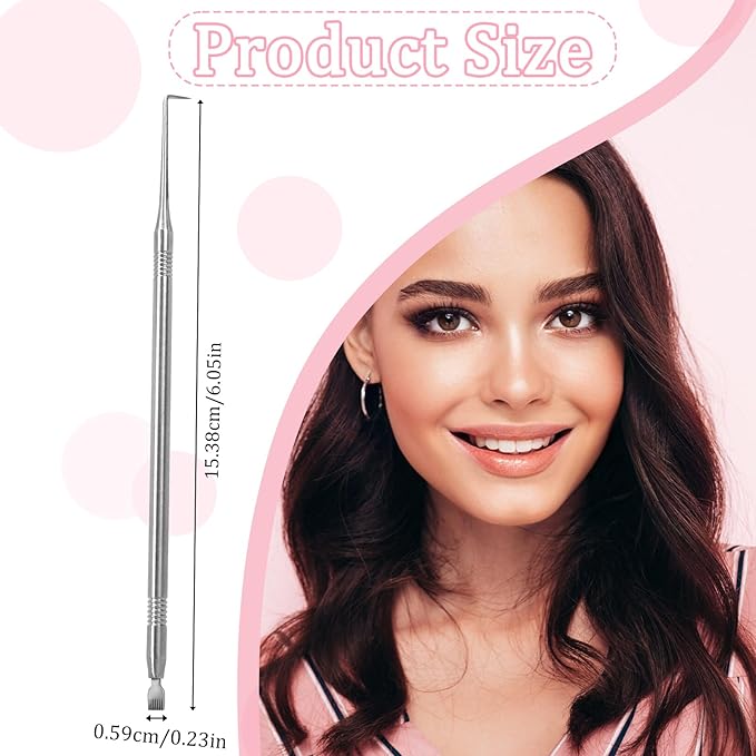 Professional 2 in 1 Lash Lift & Tint Kit - Eyelash Separator Tool with Comb, Stainless Steel Lash Perming Brush & Comb, Perming & Tinting Supplies (Silver)