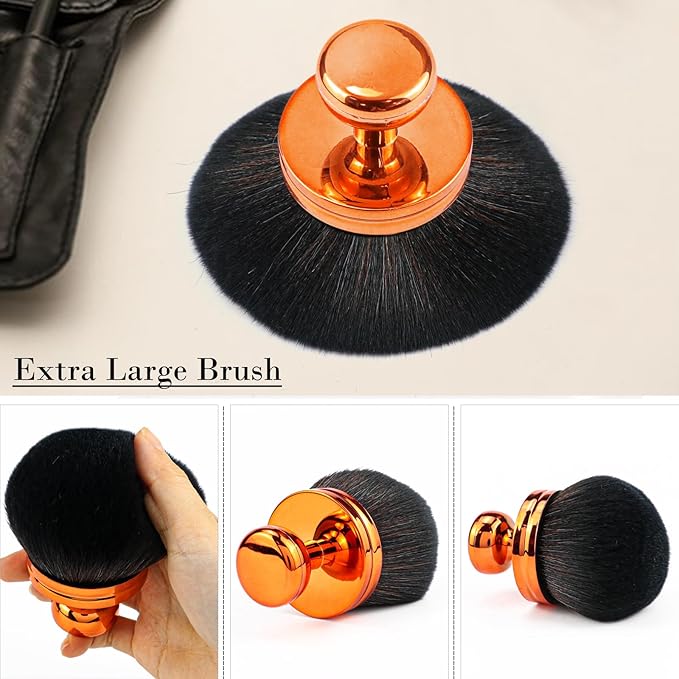 Extra Large Body Makeup Brush - Self-Tanning Applicator for Effortless Tan Blending on Legs and Back - Versatile Sunscreen Brush for Face and Body Beauty (rose gold)