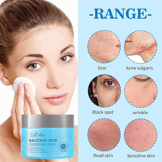 2 Sets Remover Wipes, with Turmeric & Salicylic Acid, Exfoliating Face Cleansing Pads for Hydrating, Moisturizing & Calming for Sensitive Skin