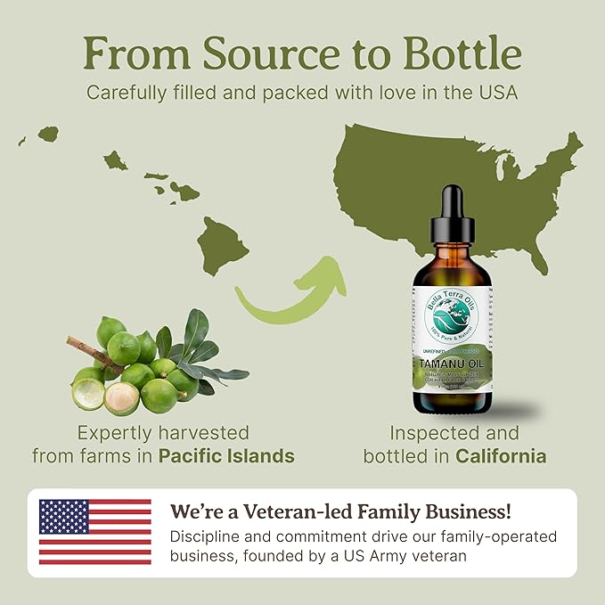 Bella Terra Oils - Organic Tamanu Oil 16 oz - Harness the Power of Nature, Infused with Stearic Acid & Calophyllolide, Perfect Choice for Luxurious Skin Nourishment