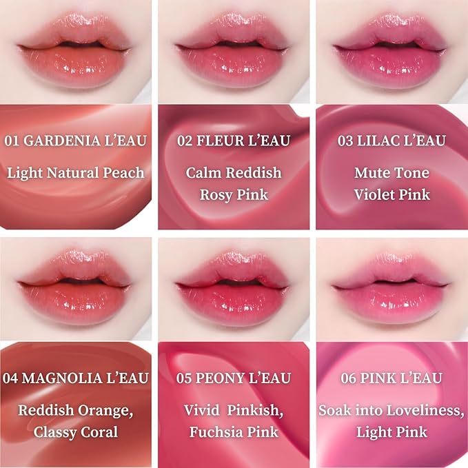 BBIA L’EAU Tint – Glossy & Glow Lip Stain, Watery Lip Tint, Non-Sticky, High Shine Finish, Long-lasting, Vegan, Korean Lip Makeup (06 PINK L'EAU)