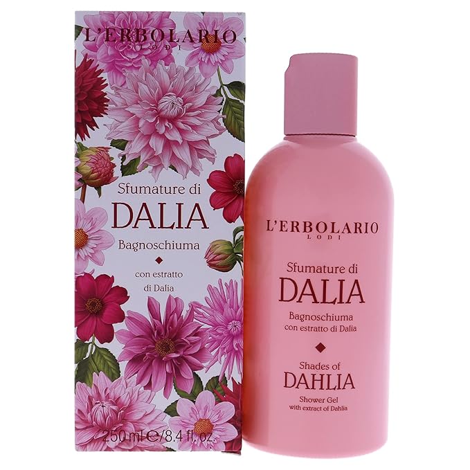 L'Erbolario Shower Gel – Moisturizing Body Wash for Hydrated Skin – Softening, Protecting Floral Body Soap for Daily Use - Shades of Dahlia - 8.4 oz