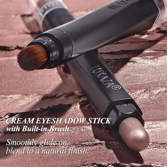 Classic 3PCS Neutral Eyeshadow Stick Makeup Set, Metallic Shimmer Matte Cream Eye Shadow Eyeliner Brightener Pencil Crayon - Rosewood Bloom