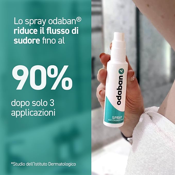 Odaban Antiperspirant Spray, Clinical Strength Aluminium Chloride Strong Antiperspirant Hyperhidrosis Treatment for Excessive Sweating, Fragrance-free