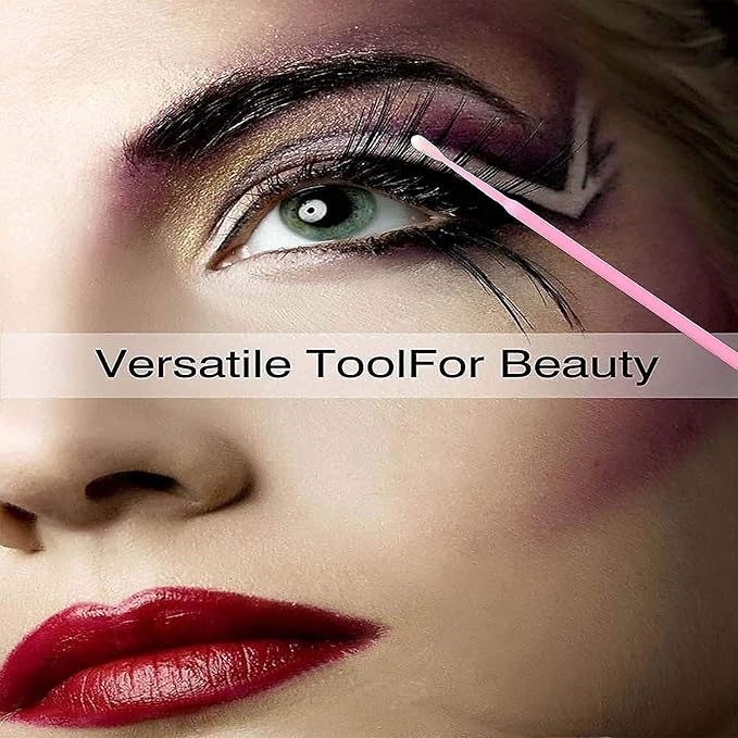2100PCS Microswabs for Eyelash Extensions，Micro Applicators Brush for Cleaning and Applying Make-up Pink (Head Diameter: 2.0mm)