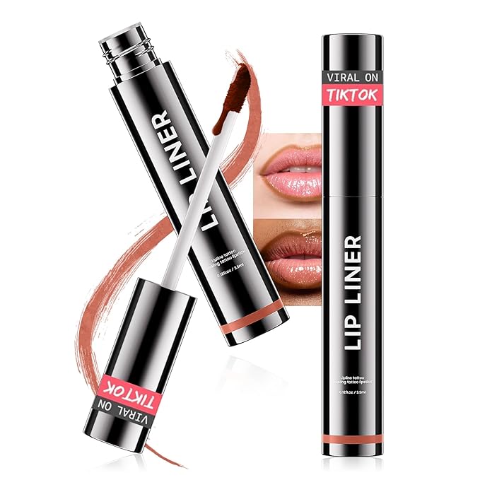 Lip Stain Peel Off - Long-Lasting Lip Liner, Creamy Matte Lip Makeup Waterproof & Smudge-Proof Lip Liner Stain, Highly-Pigmented Pencil for Shaping & Sculpting Lips (Nude)