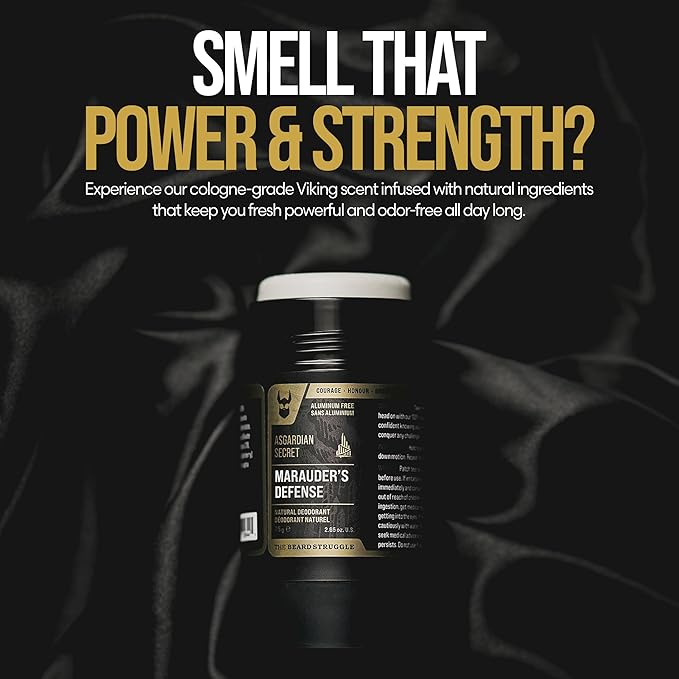 The Beard Struggle Marauder's Defense - Natural Charcoal Infused Deodorant Men, Aluminum Free - Platinum Collection, Surtr's Fury - 2.65 oz