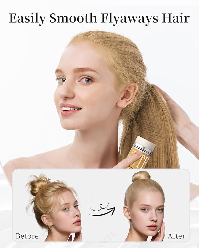 Slick Back Hair Brush, Hair Wax Stick Set - Boar Bristle Brush for Fine to Medium Hairs - Smooth Flyaways, Frizz & Baby Hairs, Sleek Ponytails Buns Updos