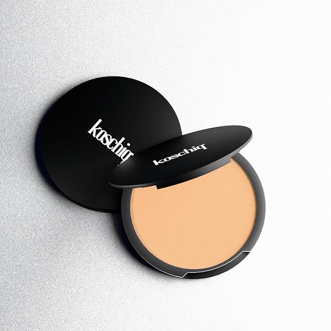 Koschiq Soft Matte Powder + Foundation – 2-in-1 Compact with Oil Control & Blurring Effect | 24hrs stay Longwear, Buildable Matte Finish | k-40. Light with warm golden undertone)