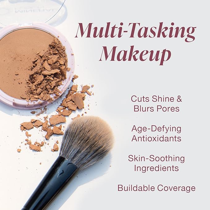 Mineral Fusion Pressed Powder Foundation, Cool 2 - Fair/Med Skin w/ Pink/Red Undertones, Age Defying Foundation Makeup with Matte Finish, Talc Free Face Powder, Hypoallergenic, Cruelty-Free, 0.32 Oz