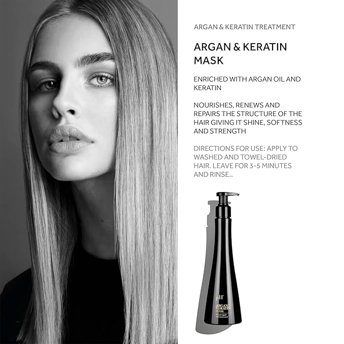 pH PURE HAIR Argan and Keratin Hair Mask - Deep Hydration Repair Treatment for Dry and Damaged Hair-Sulfate and Paraben-Free -Nourishing Hair Care for All Hair Types - 8.45 Fl Oz