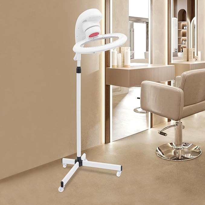 Stand Hair Dryer, White 360° Rotating Hair Color Processor 950W, Professional Salon Drying Perming Machine, Hair Dyeing, Oil Treatment, Hair Drying, Heating, Perm Styling for Salon SPA (White)