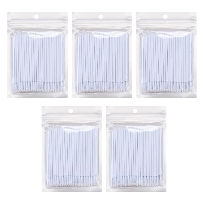 Tbestmax 500 Pcs Disposable Micro Applicator Brush Micro Swabs, Eye Lashes Mascara Wands for Eyelash Extension White