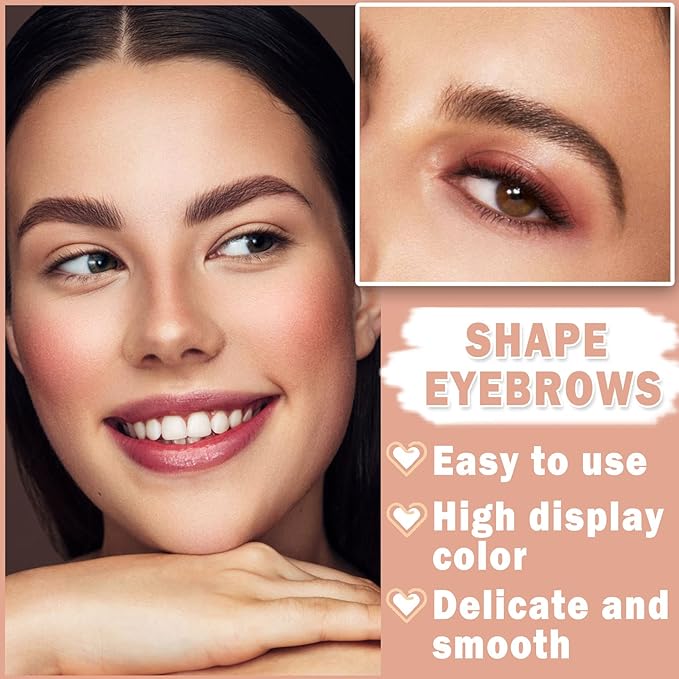 Eyebrow Pomade Brow Gel Pomade,Long Lasting Waterproof and Enhancers Eyebrow Soft Smooth,Eyebrow Makeup Gel with Eyebrow Brush for Girls and Women-Brown