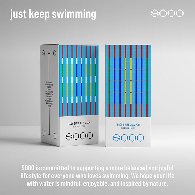 SOOO Swim Body Wash, Chlorine Removal After Swim Body Wash for Swimmers, Removes Salt & Residue, Hydrating Soothing dry itchy Skin, Centella Asiatica, Citrus Scent, Silicone-Free Paraben-Free 16.9 Oz