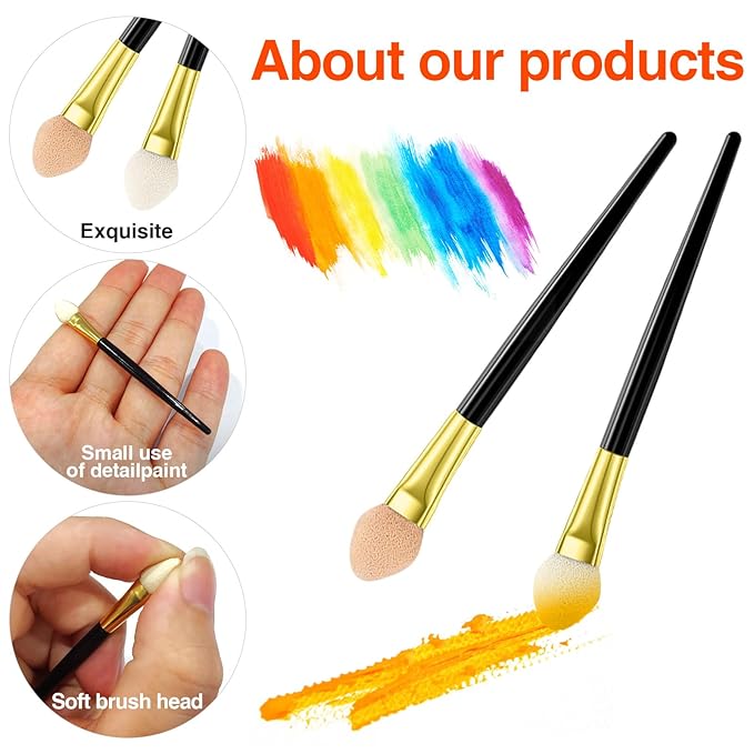 50 Pcs Sponge Eyeshadow Brush, Dual Sides Eye Shadow Sponge Applicators, Make Up Brush Eye Makeup Applicators Beauty Tool for Women Girls