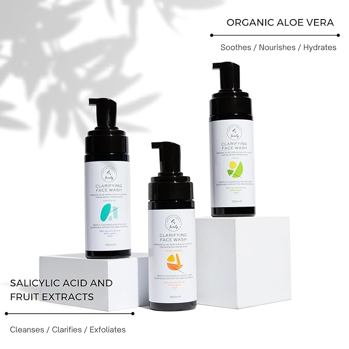 Clarifying Face Wash with Salicylic Acid - Facial Cleanser for Oily, Normal, and Combination Skin - Exfoliating, Pore Minimizing Formula for Teens