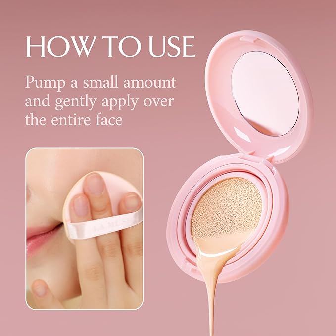 LA MUSE Glow Cushion Foundation No.22 Neutral Beige | Matches Your Skin Tone Perfectly | 65% Hyaluronic Acid Formula Moisturizes Dry Skin | Radiant Glow with Smooth Texture | Light to Medium Coverage