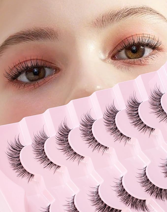 Frihappy Short Natural Lashes Wispy Natural Looking False Eyelashes HA-56