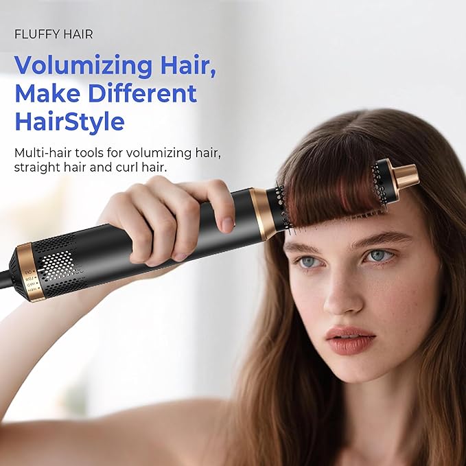 Blow Dryer Brush 5 in 1, Negative Ion Hair Dryer Brush Set Upgrade Hot Air Brush Air Styler Curling Wrap Air Curler, Curling Iron Hair Styling Tools As A Gift for Straight/Curl/Drying/Smoothing
