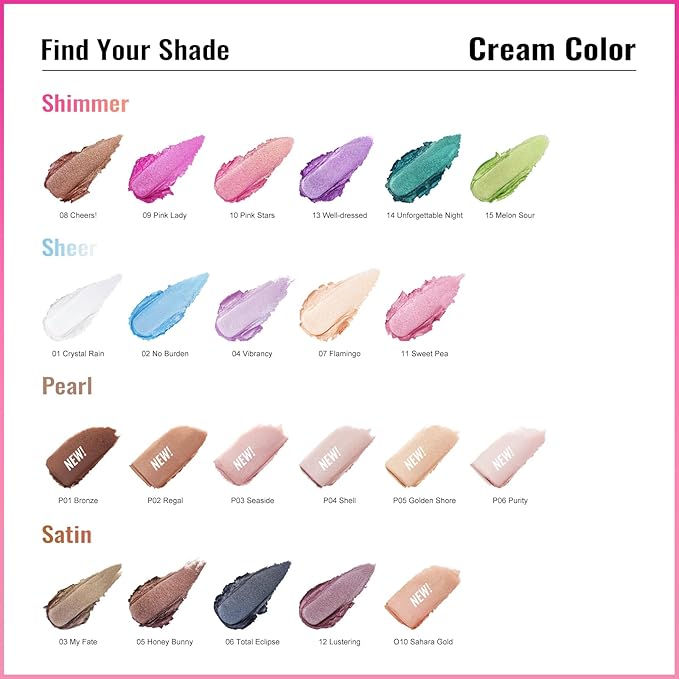 Oulac Cream Eyeshadow also for Highlighter Large Capacity Highly Pigmented Eye Shadow Waterproof &Long Lasting with Moisturizing Formula 04