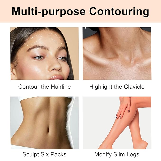 FV Dual-Ended Contour & Highlighter Stick - 2 Pack, Waterproof, Long-Lasting, Creamy & Blendable Formula, Natural Finish Sculpting Stick for Face & Body, Shades: 02 Light/Medium & 01 Medium