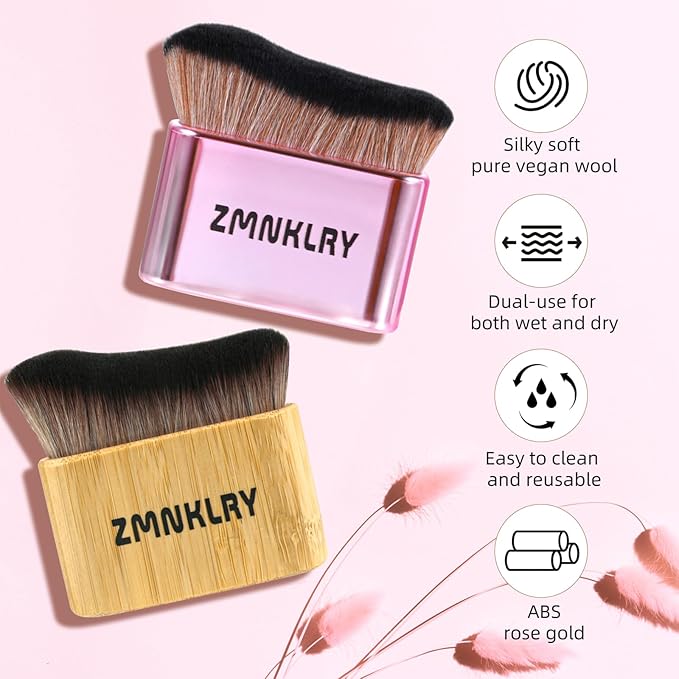 Bronzer Brush, Rose Kabuki Brush, Sun Protection Body Bronzer,Self Tanning Mitt Applicator