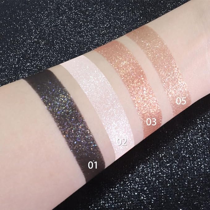 Eyeshadow Single Shimmer, Monochrome Glittler Eyeshadow Palette, Pressed Glitter Single Eyeshadow, Everyday Low Saturation Delicate Long-Lasting Eye Makeup Looks Eye Shadow Brown 03