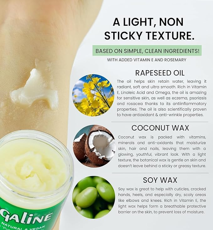 Vegaline - 100% Natural, Vegan & Hypoallergenic Alternative to Petroleum Jelly - Unpetroleum - Lips, Hands, Baby, Makeup Remover and More (0.33 Ounce Wand)