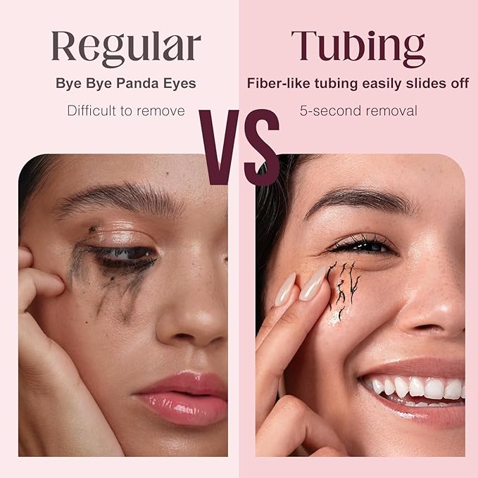 3 Pcs Unidollssbeauty Tubing Mascara and Blush Stick Set, Volume and Length Black Mascara Lengthening Long Lasting All Day, Washable Voluminous Tubing with a Random Accessory Included(01,05)