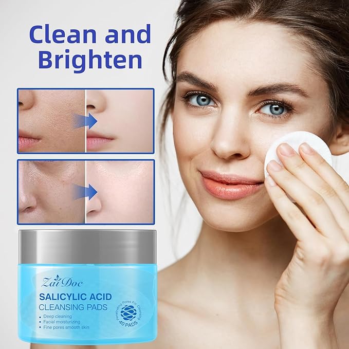 2 Sets Remover Wipes, with Turmeric & Salicylic Acid, Exfoliating Face Cleansing Pads for Hydrating, Moisturizing & Calming for Sensitive Skin