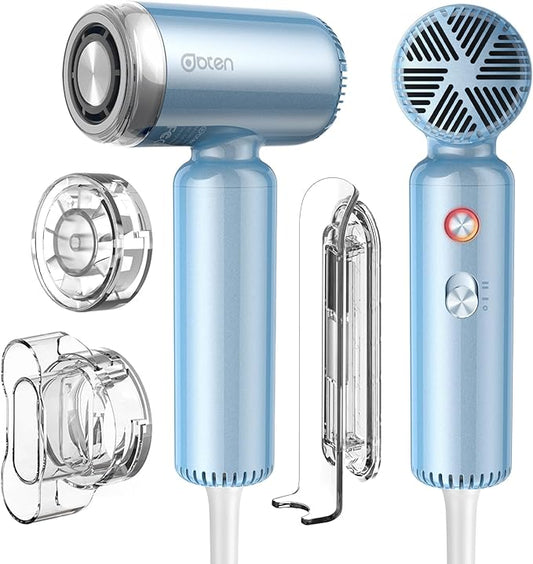 Mini Hair Dryer, High-Speed Blow Dryer with 110,000RPM Brushless Motor, Magnetic Diffuser, Negative Ionic Technology for Fast Drying, Compact & Lightweight for Home & Travel (Blue)