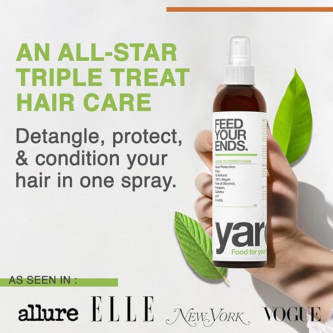 Yarok - Feed Your Ends Leave In Conditioner - Moisturize, Detangle & Protect - Hydrating & Nourishing - For Shiny, Smooth, Soft Hair - 100% Vegan - Gluten, Sulfate, Paraben & Cruelty Free - 8oz