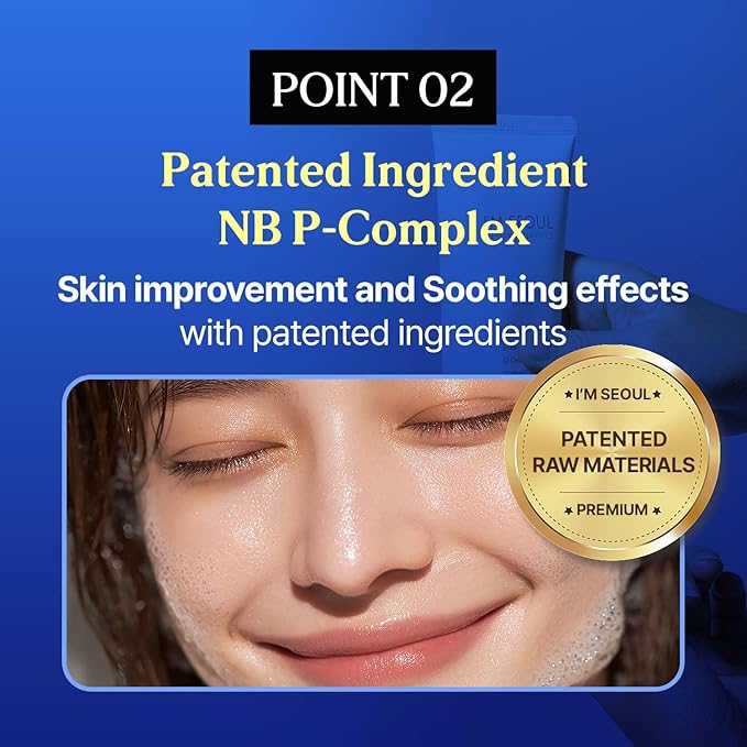 I'M SEOUL Cleansing Foam Gentle Micellar Facial Cleanser with Plant-Based Surfactants NB P-Complex Centella Beta-Glucan Hydrating Korean Face Wash 4.41 oz