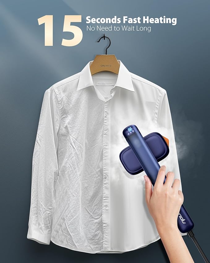 Travel Steamer for Clothes, 1100W Portable Steamer ＆ Iron 2 In 1, 10s Heat Up, Mini Clothes irons Dry Ironing, Ceramic Heat Panel, Large Tank, Garment Steamer for Home and Travel